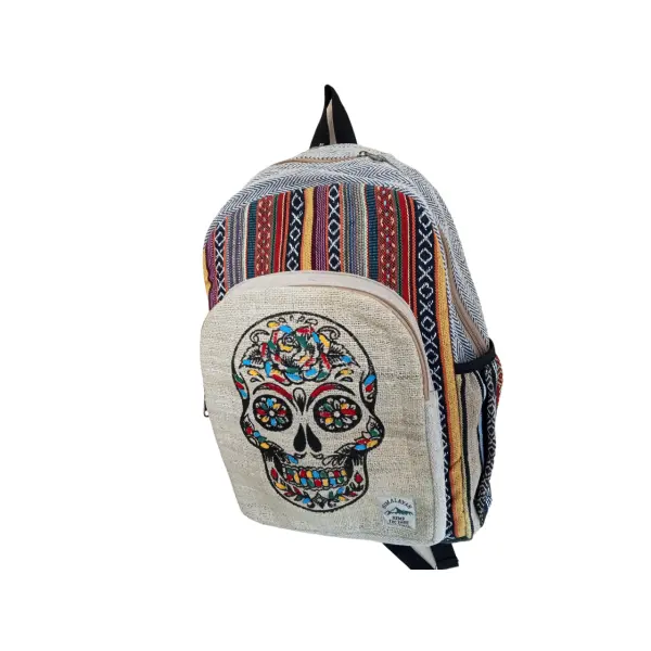 Handmade Sustainable Hemp & Cotton Mix Backpack for Unisex - Image 4