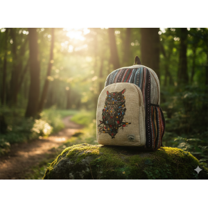 Handmade Sustainable Hemp & Cotton Mix Backpack for Unisex
