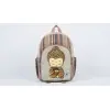 Handmade Sustainable Hemp & Cotton Mix Large Backpack - Little Buddha Print - Unisex Eco-Friendly Bag Crafted in Nepal (41x29x10 cm)