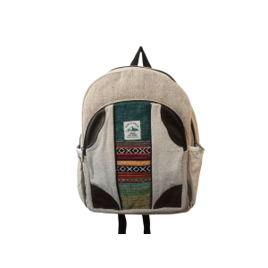 Handmade Sustainable Hemp & Cotton Mix Large Backpack with Adjustable Strap, Unisex, Crafted in Nepal