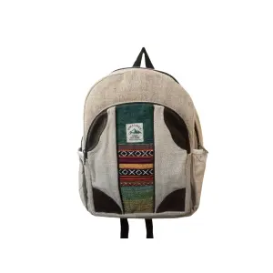Handmade Sustainable Hemp & Cotton Mix Large Backpack with Adjustable Strap, Unisex, Crafted in Nepal