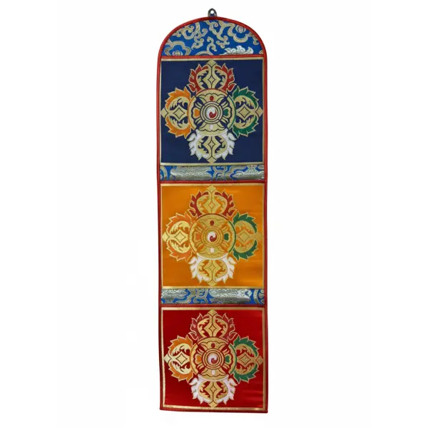 Handmade Tibetan Brocade Letter Holder - Dorje Design Wall Hanging Decor - Made in Nepal (22cm x 77cm) - Image 2