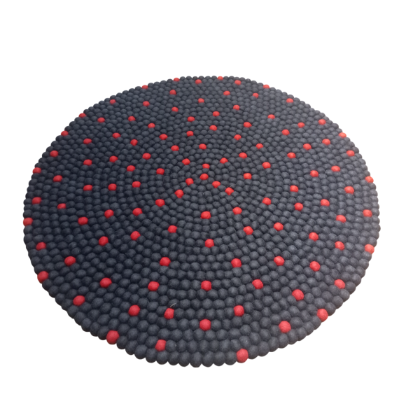 Handmade Wool Felt Ball Carpet in Navy Blue - 100 cm Diameter - Image 5