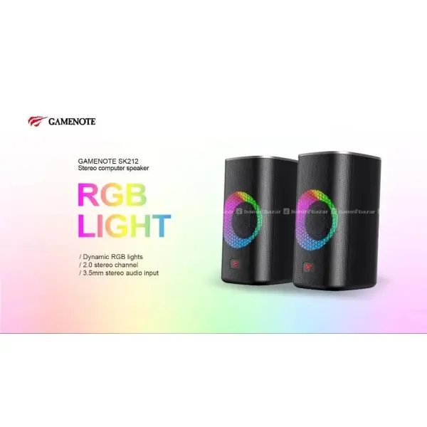 Havit SK212SE 5W x 2 Output Power Stereo Electronic Gaming Speaker For PC Dynamic RGB lights Wired Speaker - Image 2