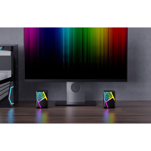 HAVIT SK763 RGB USB Wired Stereo Electronics Sports Black Stereo Sport Speaker - Image 2