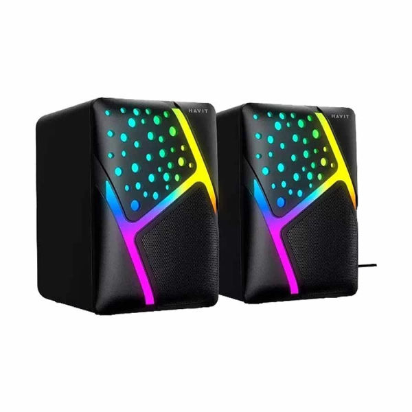 HAVIT SK763 RGB USB Wired Stereo Electronics Sports Black Stereo Sport Speaker - Image 4