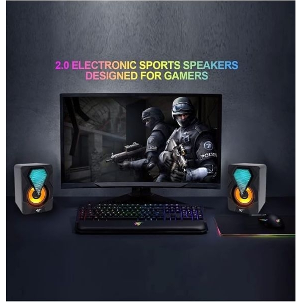 HAVIT USB 2.0 RGB SPEAKER SK210PRO RGB Gaming speaker Black - Image 4