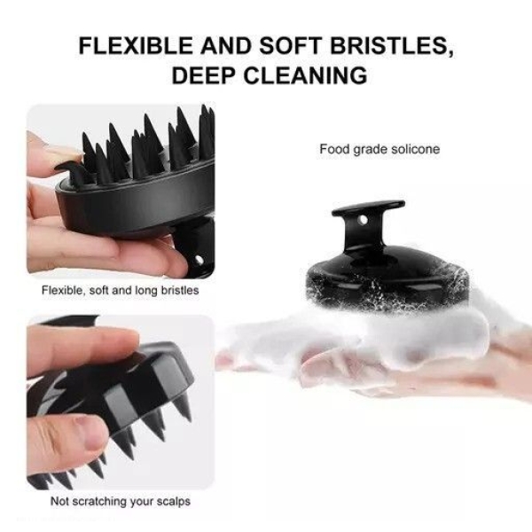 Head Scalp Massager With Soft Silicone Brush - Image 2