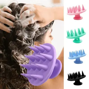 Head Scalp Massager With Soft Silicone Brush