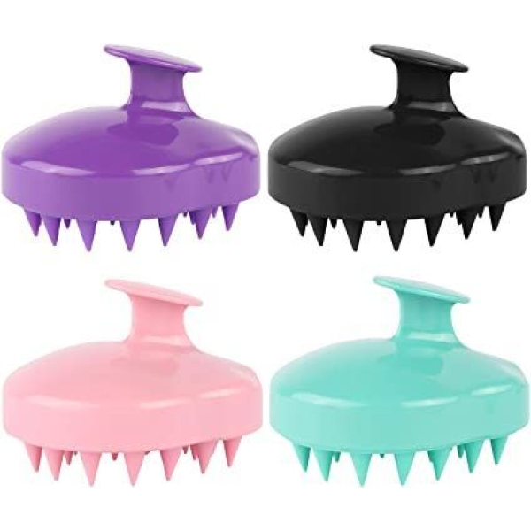Head Scalp Shampoo Massage Brush with Soft Silicone Bristles multicolor - Image 3