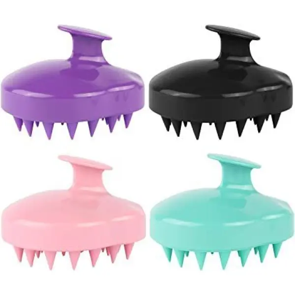 Head Scalp Shampoo Massage Brush with Soft Silicone Bristles multicolor - Image 3