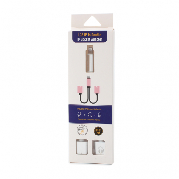 Headphone and charging adapter IP-14 lightning silver - Image 3