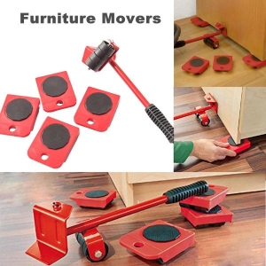 Heavy Duty Furniture Lifter Transport Tool Furniture Mover set 4 Move Roller 1 Wheel Bar for Lifting 5pcs Furniture Lifter Transport Tool Hand tool