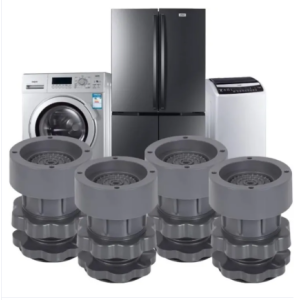 Height Adjustable Anti Vibration Pads - Dryer Shock & Noise Cancelling Pads, For Washing Machine, Refrigerators/Fridge, Furniture Base, Dishwashers Stand