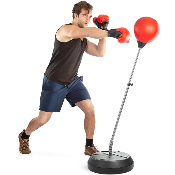 Height Adjustable Boxing Training Punching Bag With Stand And Gloves Set - Image 4