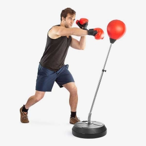 Height Adjustable Boxing Training Punching Bag With Stand And Gloves Set