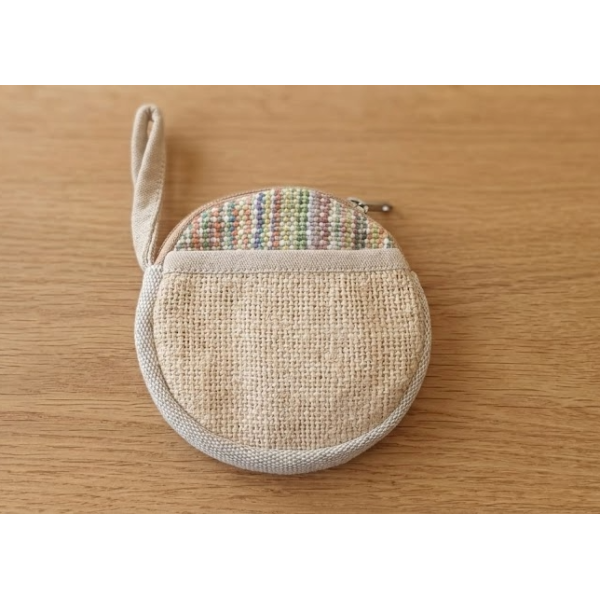 Hemp & Cotton Mix Round Coins Pouch/Purse For Women - Image 2