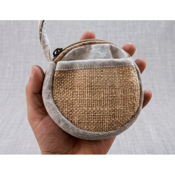 Hemp & Cotton Mix Round Coins Pouch/Purse For Women - Image 5