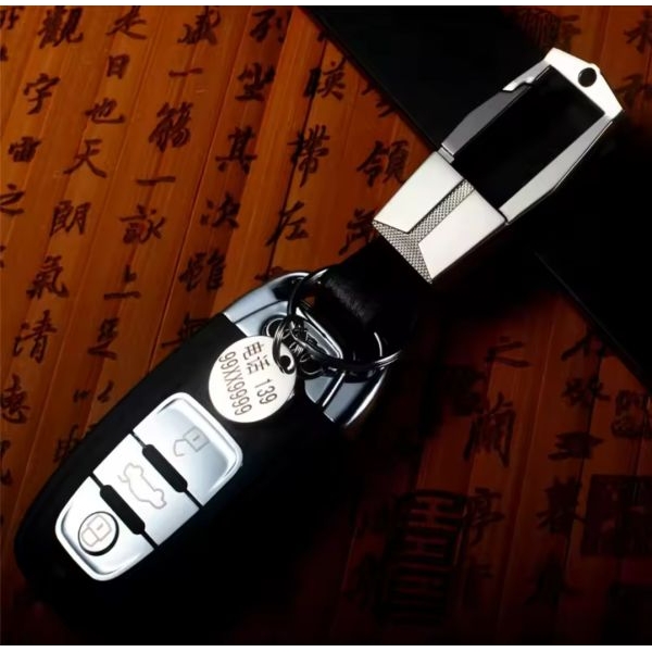 High-Grade Alloy Genuine Leather, Keychain Elegant Business Car Key Chain Ring Detachable Key Holder Jewelry Y07 - Image 4