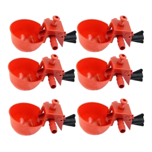 High Quality Plastic Red Auto Drinker Cup (6 pcs)