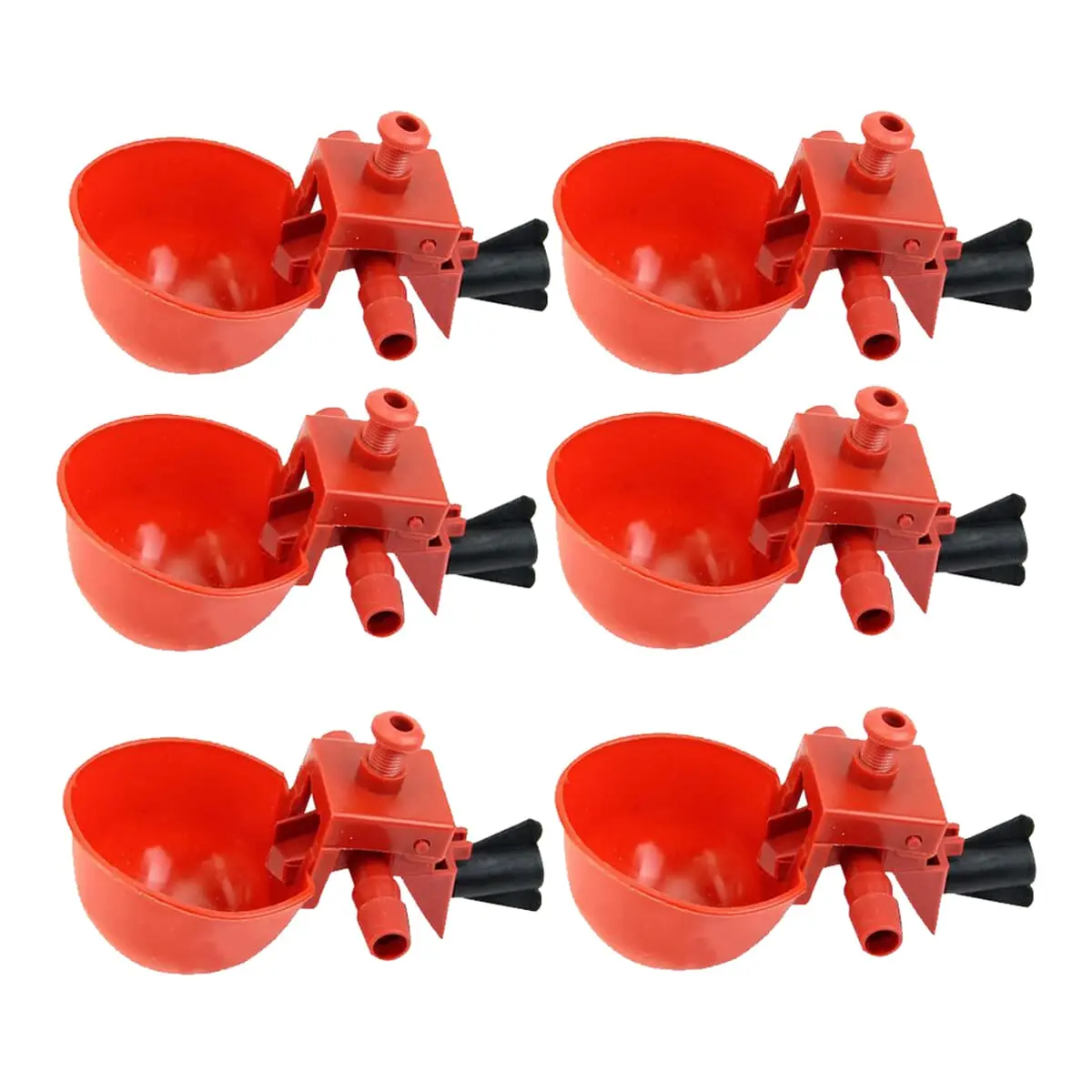 High Quality Plastic Red Auto Drinker Cup (6 pcs)