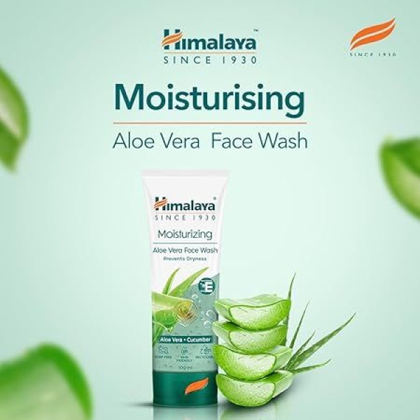 Himalaya Herbals Moisturizing Aloe Vera Face Wash Cream, 50ml - Image 3