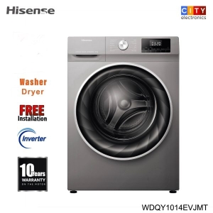 Hisens 10 Kg Washer 6 Kg Dryer Steam Wash Inverter 1400 RPM Pause & Add WDQY1014EVJMT