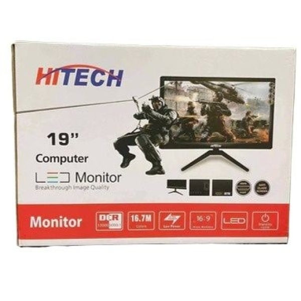 Hitech Full HD 22" Led Monitor With VGA & HDMI Supported 6 Months Warranty - Image 2