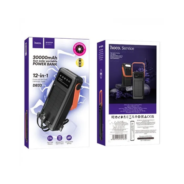 Hoco Solar Power Bank 30000mAh DB33 - Image 3
