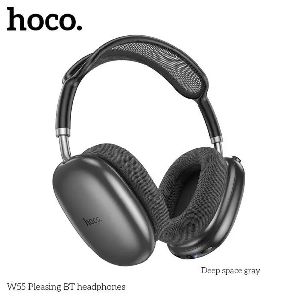 Hoco W55 Wireless Over-Ear Headphones - Bluetooth Connectivity, Noise Isolation, Comfortable Fit - Image 2