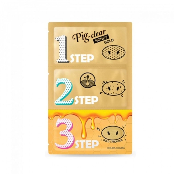 Holika Holika Pig Clear Black Head 3-Step Kit Honey Gold