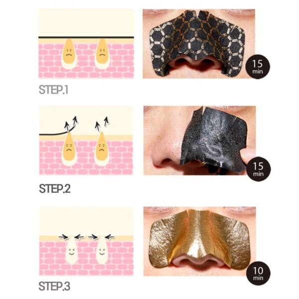 Holika Holika Pig Clear Black Head 3-Step Kit Honey Gold - Image 3