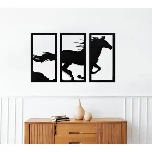 Horse Wooden Canvas Wall Art Decor Sculpture Decorative Home Décor Large (3ft)