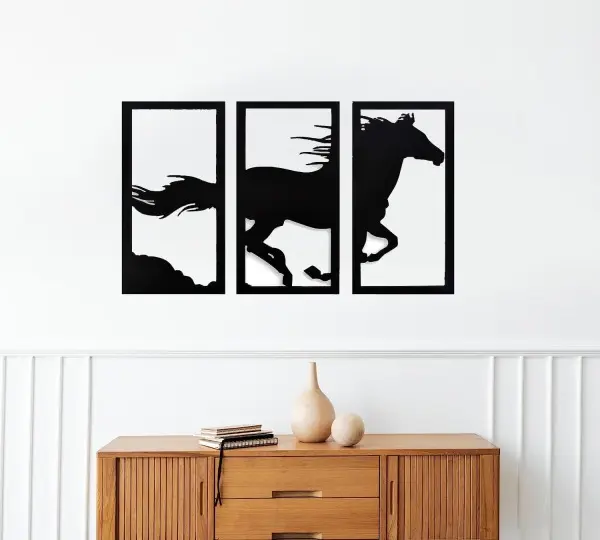 Horse Wooden Canvas Wall Art Decor Sculpture Decorative Home Décor Large (3ft)