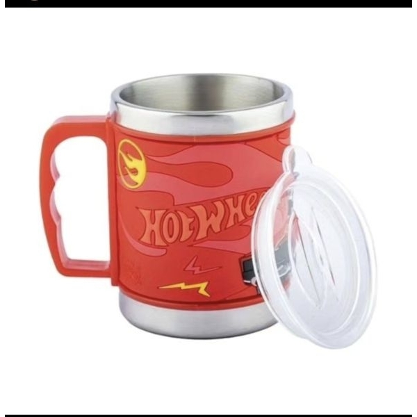 Hot Wheels Stainless Steel Mug Emboss Hot And Cold Coffee Milk Tea Mug For Kids Cartoon Print Soft Rubber Design Cup Different Embossed Cup - Image 2