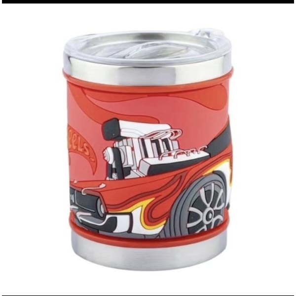 Hot Wheels Stainless Steel Mug Emboss Hot And Cold Coffee Milk Tea Mug For Kids Cartoon Print Soft Rubber Design Cup Different Embossed Cup - Image 3