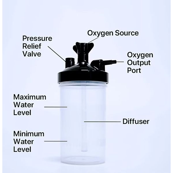 Humidifier Bottle For Oxygen Concentrator - Image 2