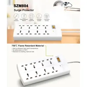 HuntKey SZM-804-2 Surge Protection Copper Multi Plug