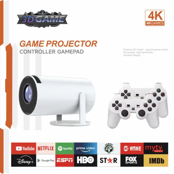 Hy 300 Game Projector 2 in 1 Professional Chip 3D Games 2.4G Wireless 4K Videos and Home Cinemas - Image 2