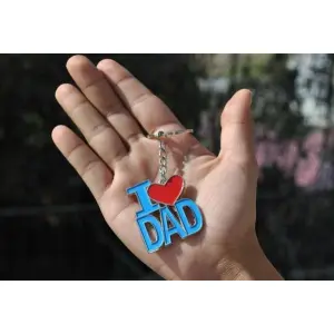 I Love Dad Keychain - I Love Dad Key-Chain - Dad's Birthday Gift
