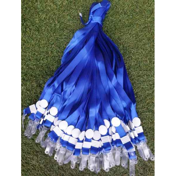 ID CArd Holding Lace/ Card Lace 1 Inch Blue With Lockable Plastic Strap Set of 50By Mitrata - Image 2
