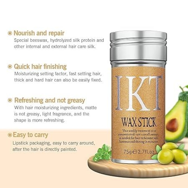 IKT Hair Wax Stick For Women Hair Styling , Wax Stick For Hair Pack of 2 , Each 75 GM - Image 5