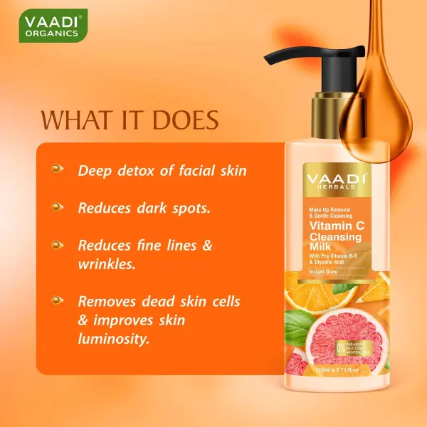 VAADI Vitamin C Cleansing Milk With Toner (110 ml) (Pack of 2) - Image 6