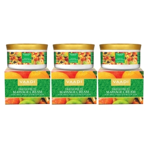 VAADI Fresh Fruit Massage Cream with Apple, Papaya & Kokum Butter (150 gm) (Pack of 3)