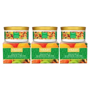 VAADI Fresh Fruit Massage Cream with Apple, Papaya & Kokum Butter (150 gm) (Pack of 3)