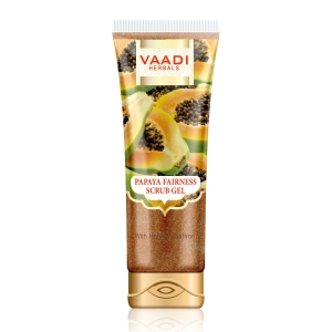 VAADI Papaya Fairness Scrub Gel with Honey & Saffron (110 gm)