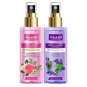 VAADI Lavender Water 100% Natural & Pure Skin Toner (250 ml) (Pack of 2)