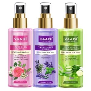 VAADI Lavender Water 100% Natural & Pure Skin Toner (250 ml) (Pack of 3)