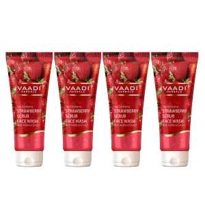 VAADI Pack of 4 Strawberry Scrub Face Wash With Mulberry Extract (60ml) (Pack of 4)