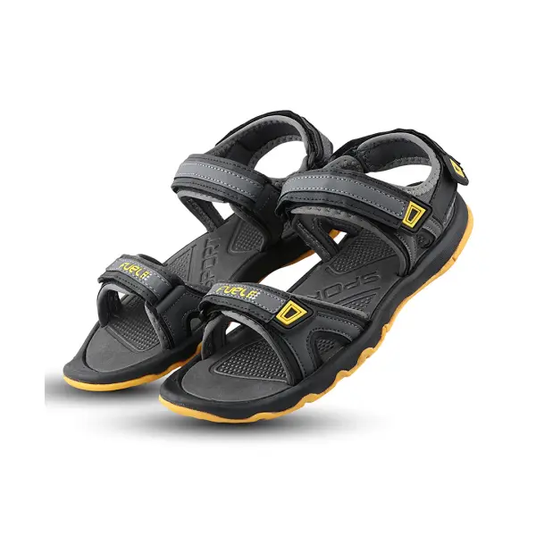 FUEL Captain Sandals for Men (Black-Yellow) - Image 4